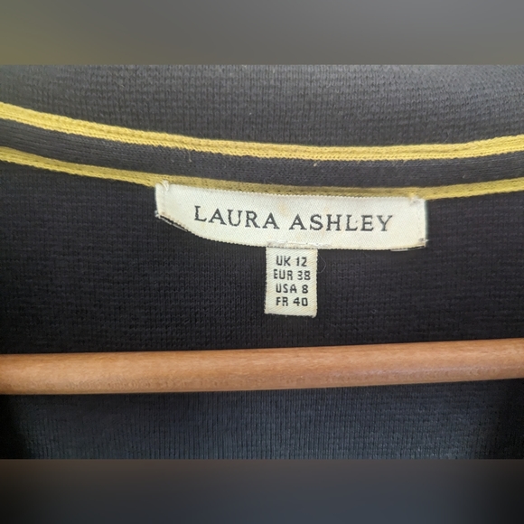 Laura Ashley Navy Mustard Blazer 100% Cotton Size 12 - Picture 7 of 11